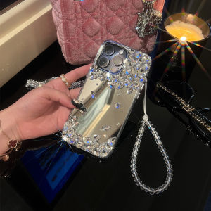 Luxury Glitter Mirror Diamond iPhone Case Womens Style Protective Shell Fashionable Anti-Fall High Value Apple 15 17Pro Max Cover