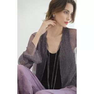 COCOBELLA | Shimmer Knit Open Cardigan Sleeve Flare Hollow Out