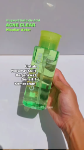 GLAD2GLOW MUGWORT SALICYLIC ACID ACNE MICELLAR WATER FOR ACNE PRONE 300 ML PEMBERSIH WAJAH MAKE UP REMOVER CLEANSING WATER UNTUK KULIT BERJERAWAT