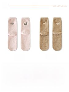 JINGCHI | Thickened Fleece Winter Socks Womens Mid-calf Warm Fluffy Postpartum Floor Socks Autumn Winter Sleep Home Comfortable Socks
