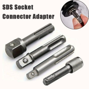 4pcs SDS Socket Adapter Hex Shank Screwdriver Adapter Converter 3/8" 1/4" 1/2" Impact Hammer Socket Connector Adapter