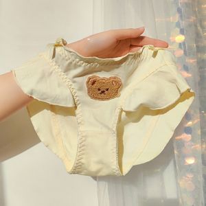 Cotton Cartoon Bear Couple Underwear Set Valentines Day Gift Mens Womens Low Waist Triangle Panties Seamless Comfortable