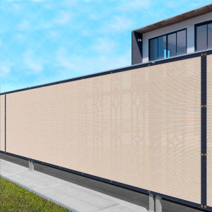 กันแดดรั้วเพื่อความเป็นส่วนตัวสำหรับสวนผ้าม่านกันแดดกลางแจ้งสีน้ำตาล