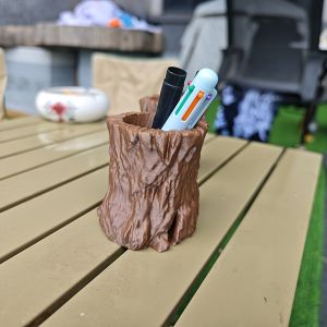 Stump-shaped pen holder multifunctional pen holder and makeup brush bucket storage bucket and box desktop ornament