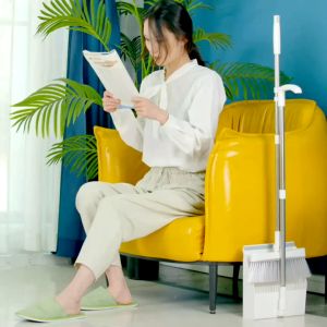 GMC Broom and Dustpan Set with long handle - Effortless Cleaning & Rotatable Sweeper