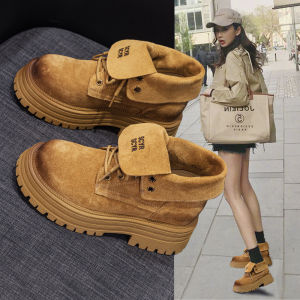 Retro Martin Boots Womens British Style Flip Cover Thick Bottom Heightening New Arrival Fashionable Outdoor Sports Shoes