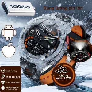 T-Rex 3 Quân Đội Đồng Hồ Thông Minh Dành Cho Nam 1100ATM Chống Nước Thể Thao Ngoài Trời Theo Dõi Sức Khỏe Theo Dõi Sức Khỏe Cuộc Gọi Bluetooth La Bàn 3ATM