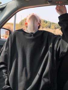 HetingHOME | Hettinghome Casual Round Neck Sweatshirt Loose Mens American Style Inner Wear Couple Matching Comfortable Polyester Fiber