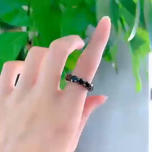 1pc S925 Silver with 7 Carat Black Moissanite Co-ed Ring Diablo Ring Hip Hop Style Ring Gift for Mother | Gift for Her | Birt