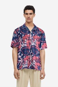 Kemeja Pria /Wanita Lengan Pendek/SPOON/Motif Leaf