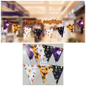 Banner halloween dekorasi happy halloween garland gantung dekor punpkin