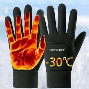 GTUBIKE Autumn and Winter Touchscreen Mens and Womens Warm Gloves Plush Outdoor Sports Windproof and Cold Proof Cycling Gloves
