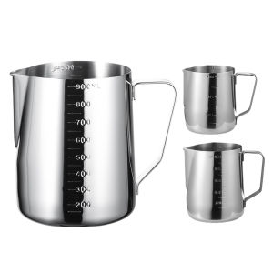 【Fast delivery】 Elegant 350ml Stainless Steel Milk Jug for Coffee Frothing and Latte Art