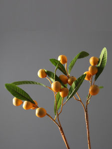 Chinese Style Yellow Apricot Branch Imitation Fruit Vase Desktop Flower Pot Home Decoration Soft Interior Design Sample Room Match