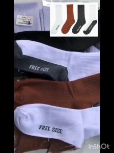 ถุงเท้านักเรียน 4คู่ (ข้อยาว) ผ้าหนาผ้านุ่ม ถุงเท้าข้อยาว ใส่สบาย FREE SIZE 36-44