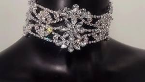 Stonefans Luxury Hollow Flower Crystal Choker Necklace for Women Party Accessories Rhinestone Choker Collar Statements Jewelry