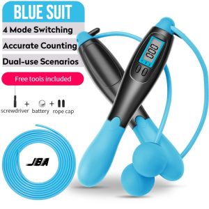 JBA Skipping Rope Dual-Use With Counter Cordless Adjustable Non-Knot Lightweight Jumping Rope Suit PVC 无绳跳绳