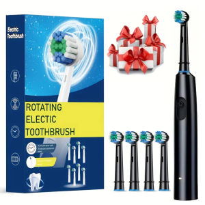 Electric Toothbrush Rotary Rechargeable Electric Toothbrush for Adults Rotating Electric Toothbrushes with 8 Soft Brush Heads