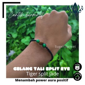 Gelang Hitam Polos Split batu alam grandjade