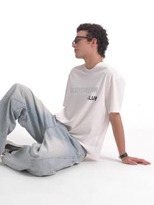 BODYDREAM | Linen Blend Letter Print Mens T-Shirt