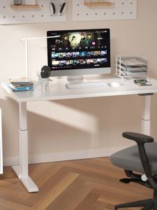 Solid Wood Electric Adjustable Desk Standing Computer Desk Intelligent Learning Game Tables Adjustable Tabel Leg Stand Desk