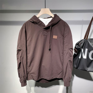 Japanese Style Loose Casual Hoodie Jacket Men Spring Autumn Youth Trendy Overhead Top Outerwear Cotton Polyester Fabric
