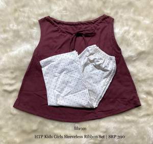 HTP Kids Girls Sleeveless Ribbon Set | Ribbed Set | Knit Set