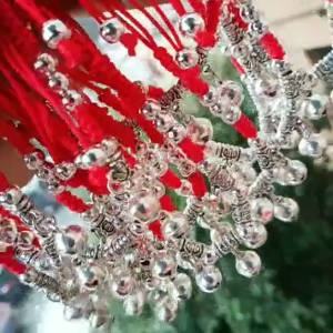 Heabety Simple Silver Retro Ethnic Style Anklet Female Beaded Red Rope Ankle Girl Accessories