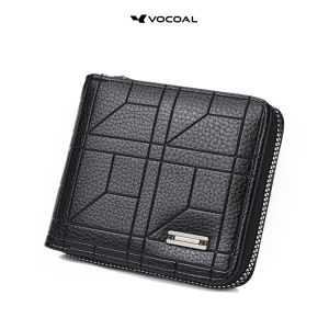 VOCOAL Mens Short Wallet Zipper Wallet Soft PU Short Wallet Multi-Functional Wallet Large Capacity Purse Multi-Card Position ID Credit Cards Holders Casual Fashion Bag Business Wallets