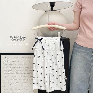 Lace and Bow Cute Baby Girls Wide Leg Pants