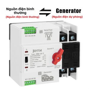 Cầu Dao Tự Động Chuyển Nguồn Mini JOTTA 2P 100A 220V ATS Cho Máy Phát Điện/inverter Sang Nguồn Điện Lưới Chất Liệu Nhựa