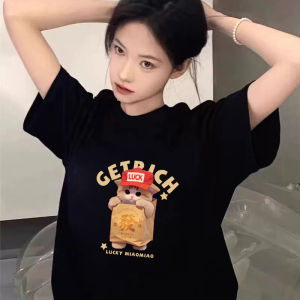 Loose Fit Pure Cotton Short Sleeve Womens T-Shirt White Summer New Style Belly Covering Slimming Versatile Korean Commute Style Top