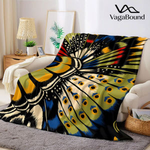 BILIBILI | Peacock Feather Art Flannel Blanket Warm Soft Halloween Christmas Decorative Couch Warm Cozy All-Season Gift