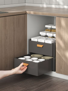 Kitchen Cabinet Drawer Transformation Storage Rack under Sink Multi-Layer Basket Organizer Metal Creative Style Spice Holder