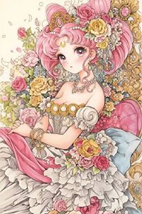 Bandai | DIY Vintage Noble Anime Maiden Diamond Painting Floral Elegant Maiden Art For Living Room Home Wall Decoration Handmade Gift