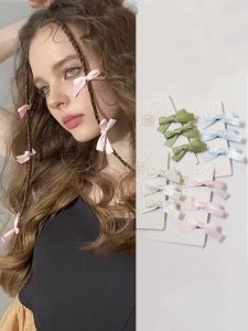 Mini Pink Butterfly Knot Hair Clip for Girls Sweet Style Hair Accessory in White and Pink Ideal for Braiding and Styling