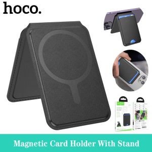 HOCO GT3 Multifunctional Magnetic Card Holder With Phone Stand Card Bag PU Leather Material Magsafe Portable Foldable Wallet Strong Suction For iPhone 16/15/14/13/12
