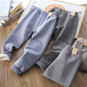 Dralon Kids Velvet Padded Leggings Childrens Knee Pads Warm-Keeping Pants Autumn and Winter Childrens Clothing Boys Pants Wear Pants