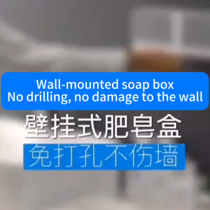 Tempat Sabun Tanpa Bor dengan Saluran Pembuangan dan Penutup Rak Sabun Dinding Anti Bocor