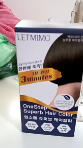 LETMIMO - Thuốc Nhuộm Tóc Phủ Bạc 1 Bước Tại Nhà (5 gói/hộp x 24gr)