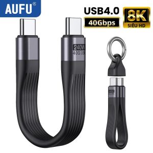 Cáp Sạc Nhanh Dữ Liệu AUFU 240W USB4 40Gbps USB-C Sang Type-C Cho Thunderbolt 3/4 SSD MacBook Laptop Điện Thoại 8K 60Hz Cáp Ngắn