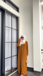 Abaya Lebaran Terbaru Busui Friendly Abaya Umroh Habibah Bahan Crinkle Airflow