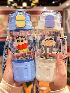Portable Childrens Plastic Straw Cup High Temperature Resistant Double Water Cup Kindergarten Water Bottle Tritan Material