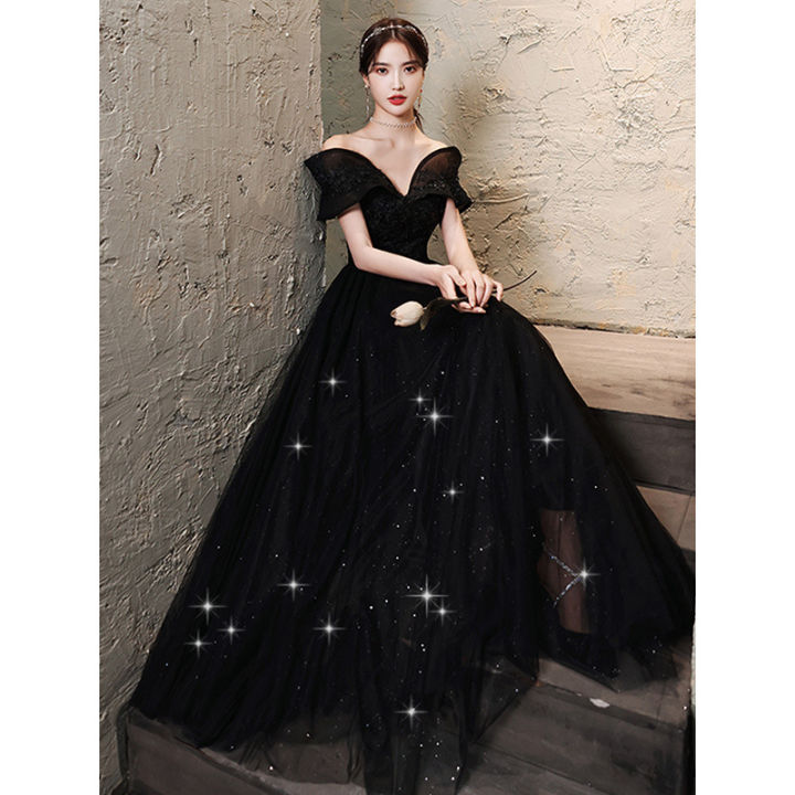 Red Black Long Gown For Js Prom EAGLELY Black Long Evening Dress