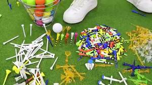 10 Chiếc Gậy Đánh Golf Bằng Nhựa Trong Suốt Chống Trơn Trượt Có Khay Đựng Bóng Lớn Giảm Ma Sát Xoay Tròn Bên Hông Có Thể Tái Sử Dụng Dụng Cụ Hỗ Trợ Tập Luyện Chơi Golf