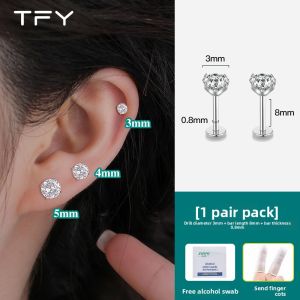 TFY | Hypoallergenic Titanium Alloy Ear Piercing Studs with Zircon
