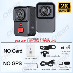 2 Camera Motorcycle DVR 2K HD WiFi & GPS Waterproof IP67 Loop Recording Camera HD Video Recorder Mountain Electric Bicycle Motor