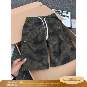 OUMULONG | Rivet Camo Casual Shorts Summer Style 5-point