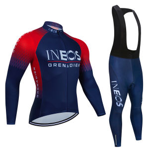 dark grey 2025 INEOS Cycling Jersey Set Ribble Weldtite Cycling Clothing Autumn Men Road Bike Shirt Bicycle Tights MTB Maillot