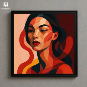 Tranh Nghệ thuật "Đen Vàng Cam" VIETSMART ART - Acrylic 60 x 70cm